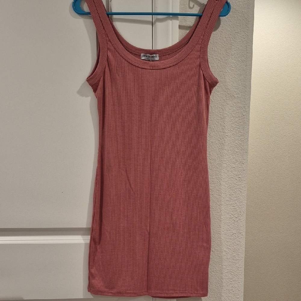 Fashion Nova Dusty Rose Ribbed Tank Top